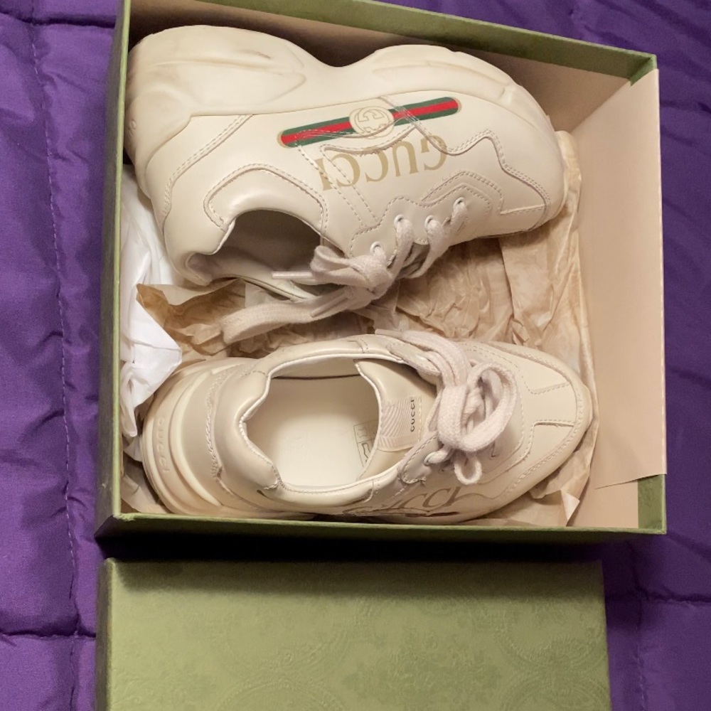 Toddler Rhyton Gucci logo leather sneaker